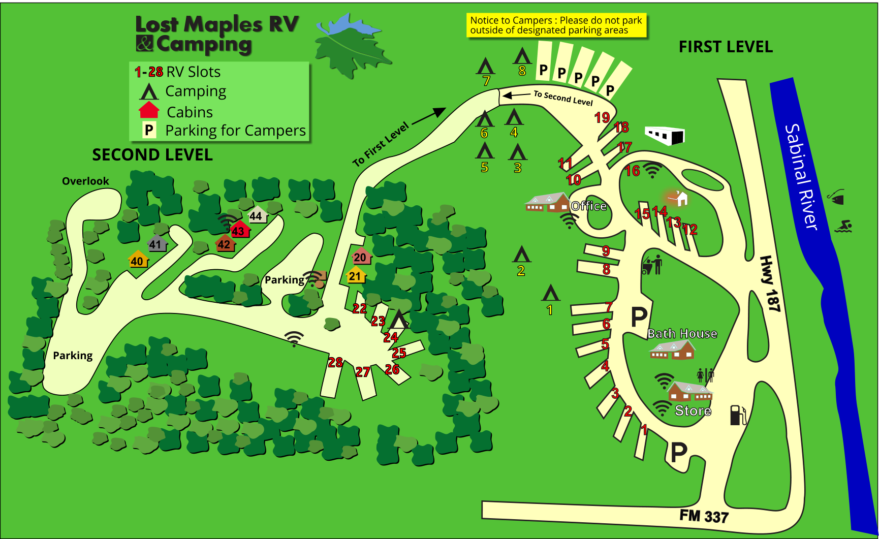 Lost Maples RV Map